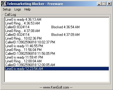 Telemarketing Blocker is free Caller ID screen software that retrieves caller